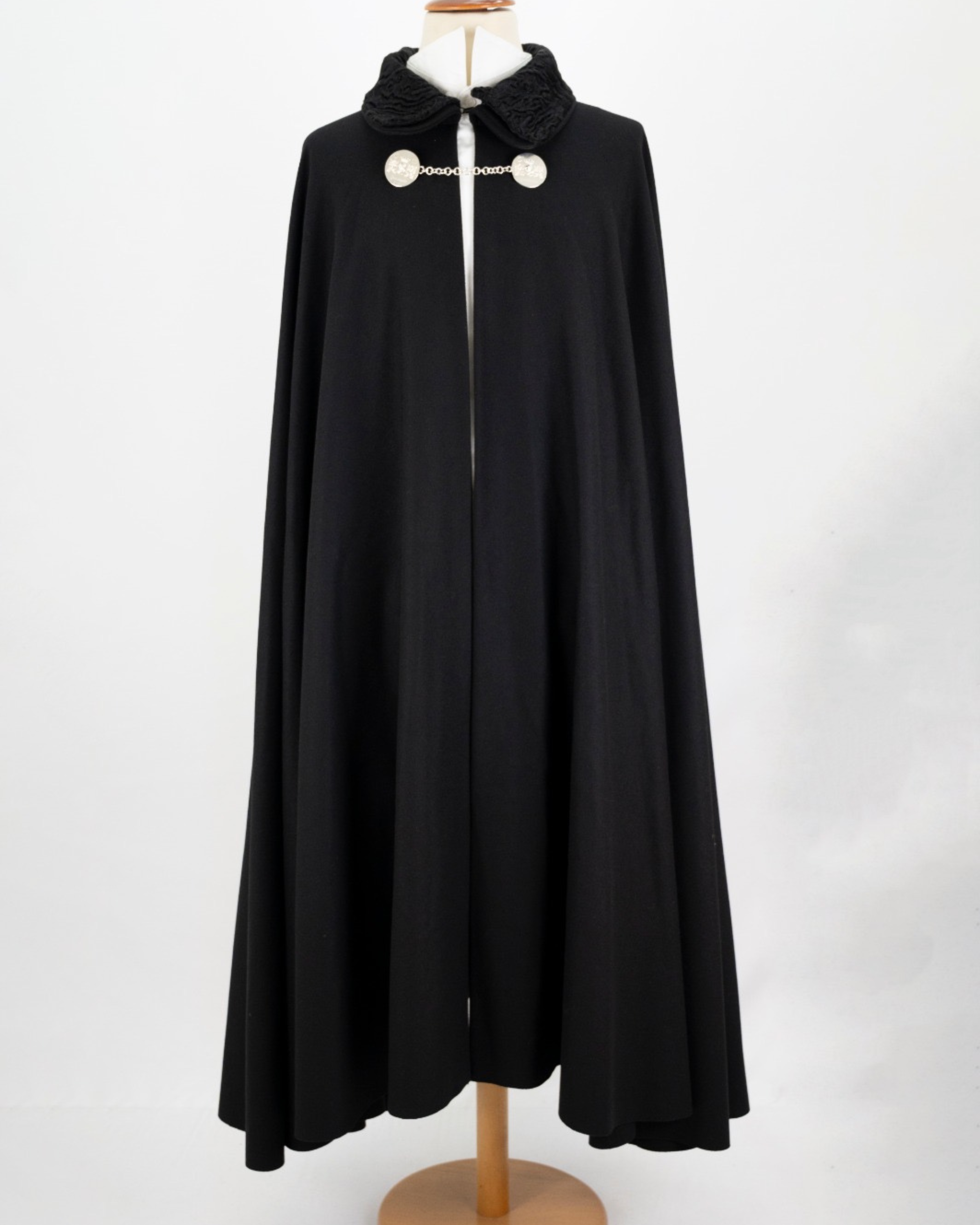 Tabarro in lana follata nero