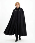 Tabarro in lana follata nero